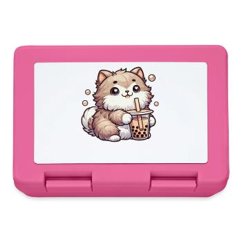 Katzen trinken Bubble Tea kawaii Boba Katze - Brotdose - Pink - Vorne