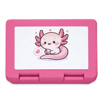 Cute Axolotl with Heart Axolotls - Lunchbox - pink - Front