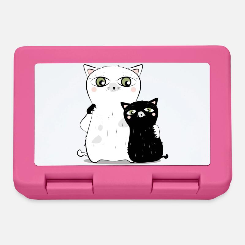 Chat Blanc & chat noir - Boîte à goûter - rose