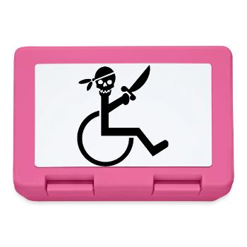 Pirate en fauteuil roulant # - Boîte à goûter - rose - Devant