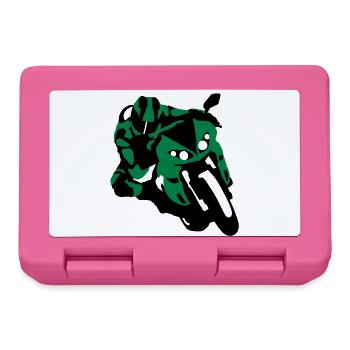 Motorrad - Brotdose - Pink - Vorne
