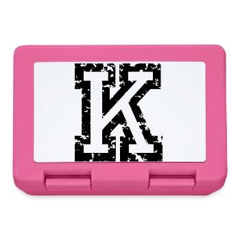 K (Vintage Weiß) Buchstabe K - Brotdose - Pink - Vorne