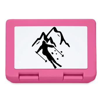 Skifahren - Brotdose - Pink - Vorne