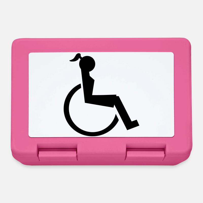 Dame im Rollstuhl Illustration # - Brotdose - Pink