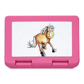 Flotter Haflinger I Hafi I Pferd I Pferdemotiv Fun - Brotdose - Pink - Vorne