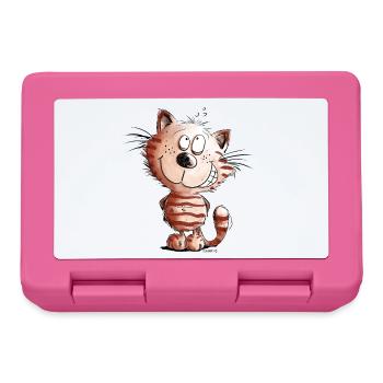 Little Naughty Cat I Cat Motif Comic Gift - Lunchbox - pink - Front