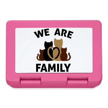 Nous sommes une famille - famille de chats - Boîte à goûter - rose - Devant