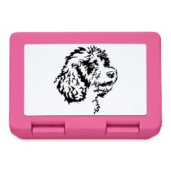 Spanischer Wasserhund Kopf - Brotdose - Pink - Vorne