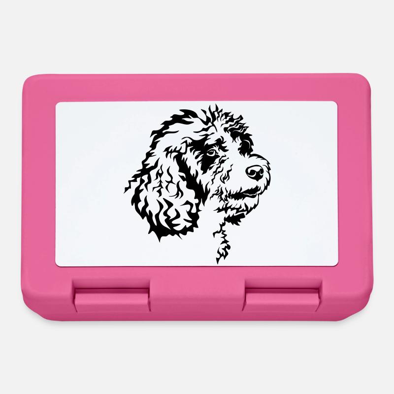 Spanischer Wasserhund Kopf - Brotdose - Pink