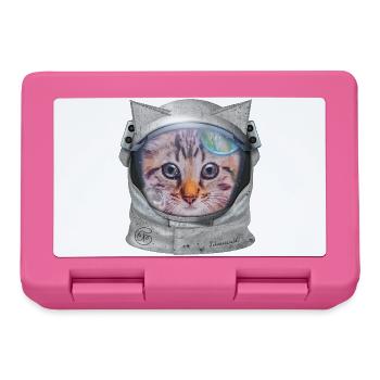Cat in space - Lunchbox - pink - Front