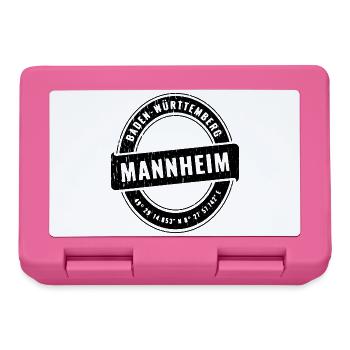  Mannheim Baden-Württemberg Koordinaten Emblem - Brotdose - Pink - Vorne