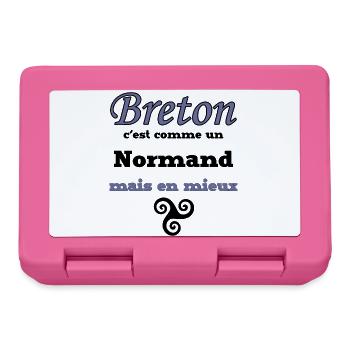 Breton - Normand mais en mieux - Boîte à goûter - rose - Devant