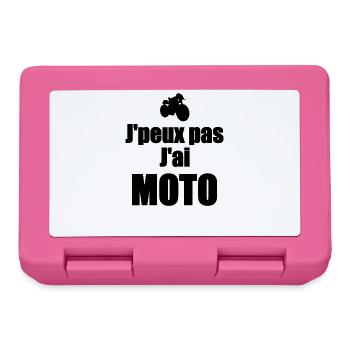J'peux pas j'ai moto - Boîte à goûter - rose - Devant