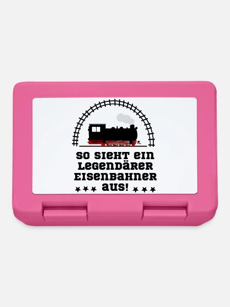 Eisenbahn Dampflok legendär - Brotdose - Pink