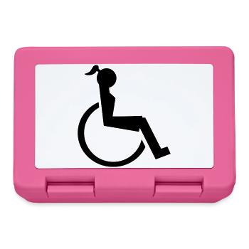 Logo of lady or girl in wheelchair. Image* - Lunchbox - pink - Front