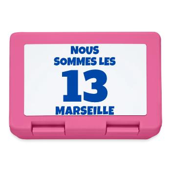 Marseille. je suis Marseillais. 13 - Boîte à goûter - rose - Devant