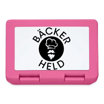 Bäcker Held Symbol Mütze Arbeit Essen gesund icon - Brotdose - Pink - Vorne