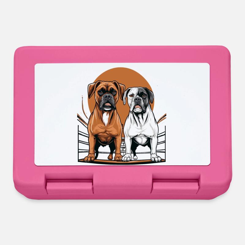 Boxer Dogs - Lunchbox - pink