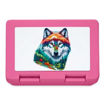 Loup - Boîte à goûter - rose - Devant