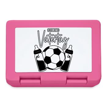 Unser erster Vatertag (Fußball Papa Sohn Baby) - Brotdose - Pink - Vorne