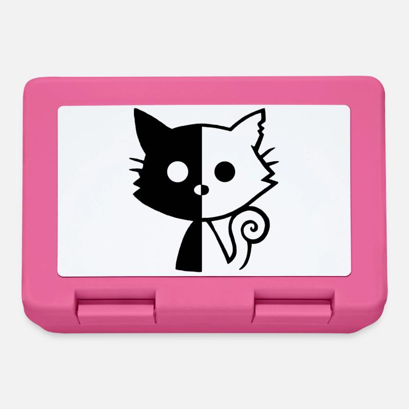 Chat yin et yang (noir) - Boîte à goûter - rose