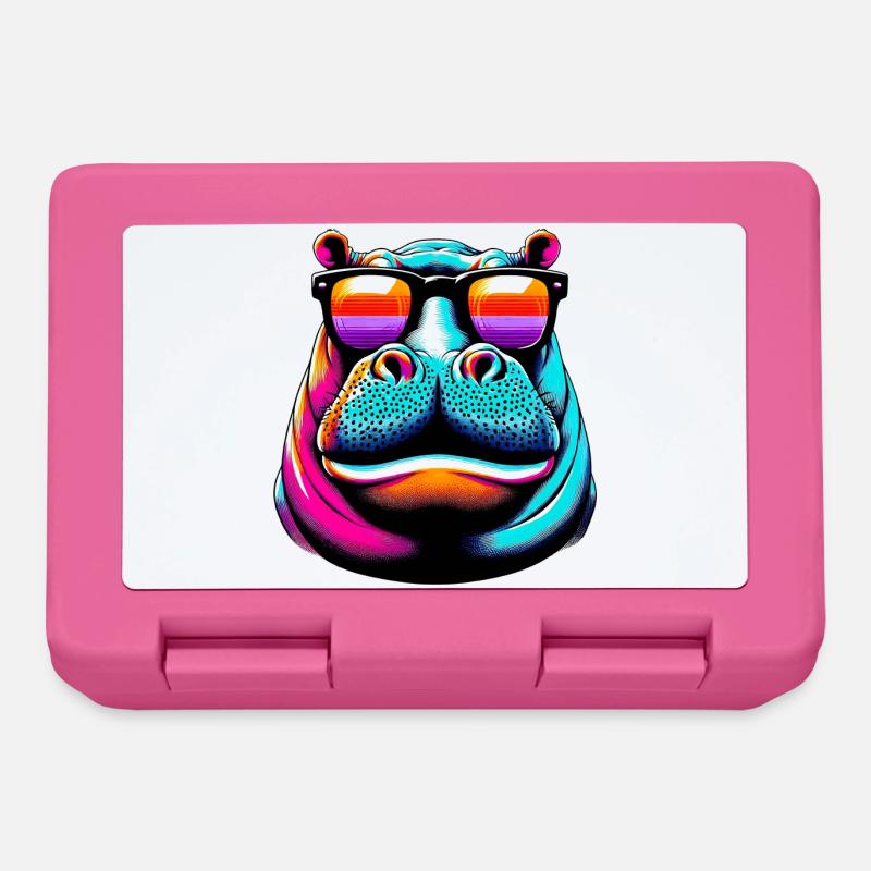 Nilpferd mit Sonnenbrille - Brotdose - Pink