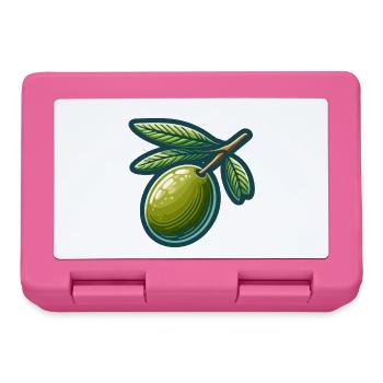 Olivenzweig-Muster für Naturkleidung - Brotdose - Pink - Vorne