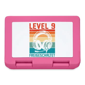 Garçons du 9e anniversaire : niveau 9 débloqué - Boîte à goûter - rose - Devant