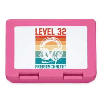 32nd Birthday Men Gamer Level 32 Unlocked - Lunchbox - pink - Front