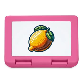 Bright lemon with leaf - Lunchbox - pink - Front