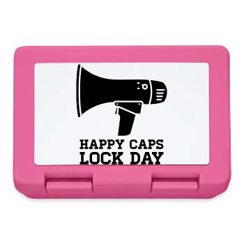 Megaphone Happy Caps Lock Day Nerd - Lunchbox - pink - Front