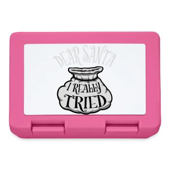 Dear Santa I Really Tried Weihnachten Humor Lustig - Brotdose - Pink - Vorne
