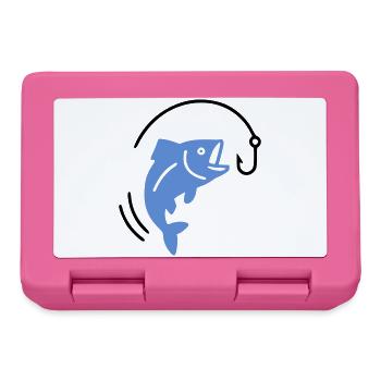 Pêche au poisson sur hameçon logo - Boîte à goûter - rose - Devant