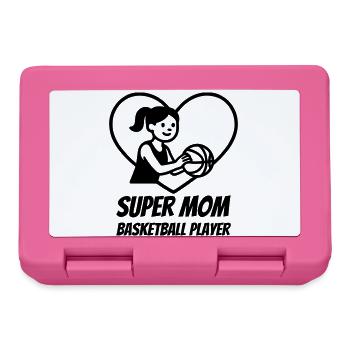 Super Mama Basketballerin – Herz Design - Brotdose - Pink - Vorne