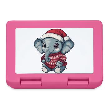 Noël de Noël avec éléphants - Boîte à goûter - rose - Devant