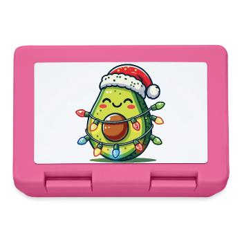 Festliche Avocado Santa Weihnachten Beleuchtung - Brotdose - Pink - Vorne