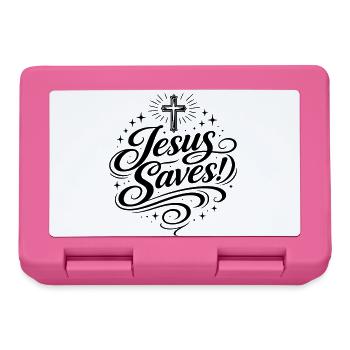Jesus Rettet Kreuz Christlich - Brotdose - Pink - Vorne
