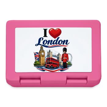 I Love London – Ikonische britische Ikonen - Brotdose - Pink - Vorne