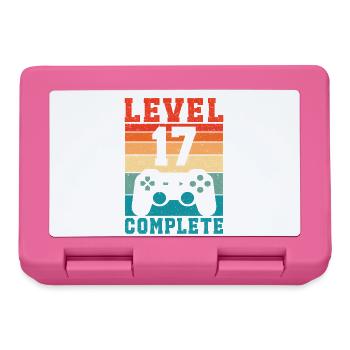 17. Geburtstag Level 17 Complete 17 Jahre Gamer  - Brotdose - Pink - Vorne