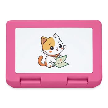 Chat kawaii avec calendrier - Boîte à goûter - rose - Devant