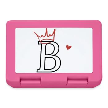Buchstabe B Kronenherz - Brotdose - Pink - Vorne
