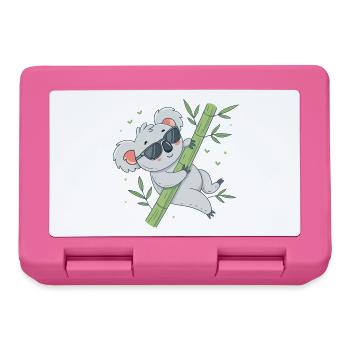 Koala auf Bambus mit Brille - Brotdose - Pink - Vorne