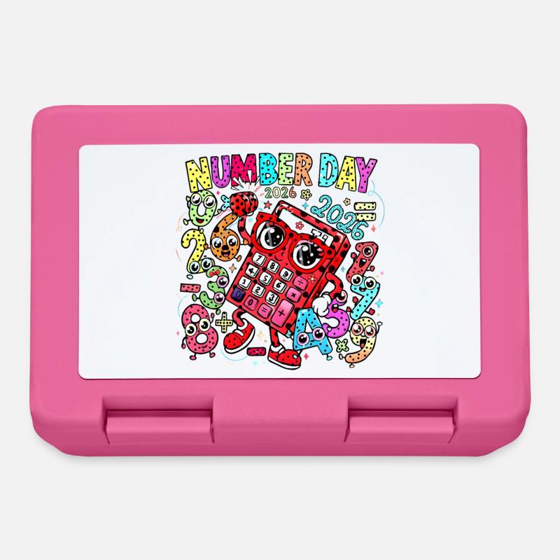Number Day 2026 Neon-Rechner - Brotdose - Pink