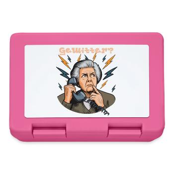 Gewitterruf Großmutter am Telefon, Gewitter? - Brotdose - Pink - Vorne