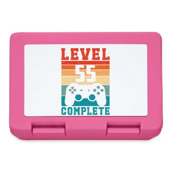 55. Geburtstag Level 55 Complete 55 Jahre Gamer - Brotdose - Pink - Vorne