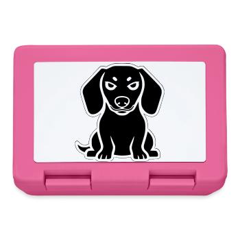 Icône autocollante de chien teckel - Boîte à goûter - rose - Devant