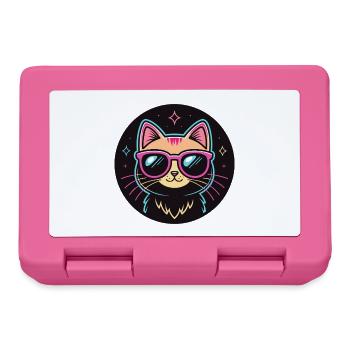 Cat Cartoon Neon Pink Glasses - Lunchbox - pink - Front