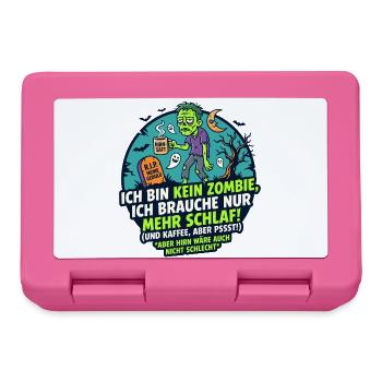 Zombie Schlaf Kaffee lustiger Spruch - Brotdose - Pink - Vorne