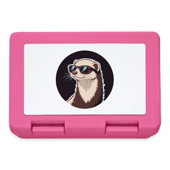 Cool Ferret – Abzeichen & Sonnenbrille - Brotdose - Pink - Vorne