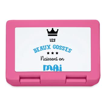 Cadeau naissance bébé garçon Mai Beaux Gosses BG - Boîte à goûter - rose - Devant